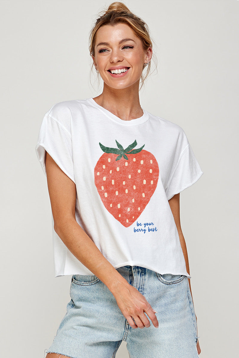 2866-CROP Be Your Berry Best Graphic Tee