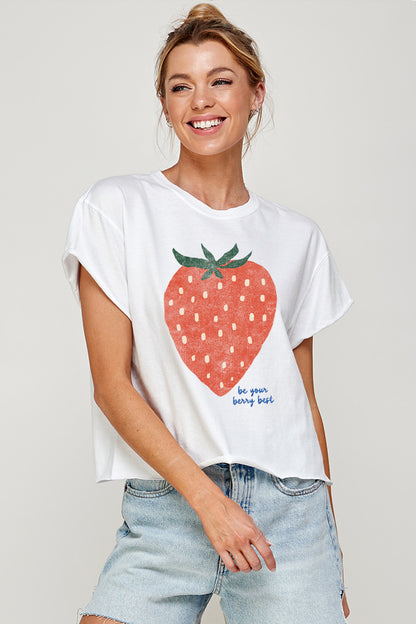 2866-CROP Be Your Berry Best Graphic Tee