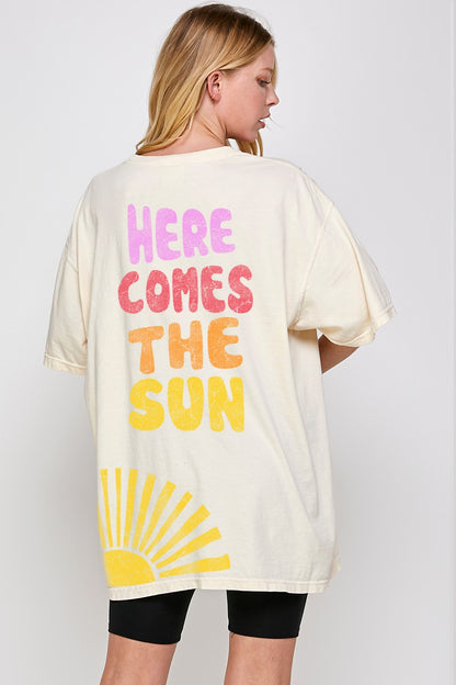 Here Comes The Sun Graphic Oversized Tee