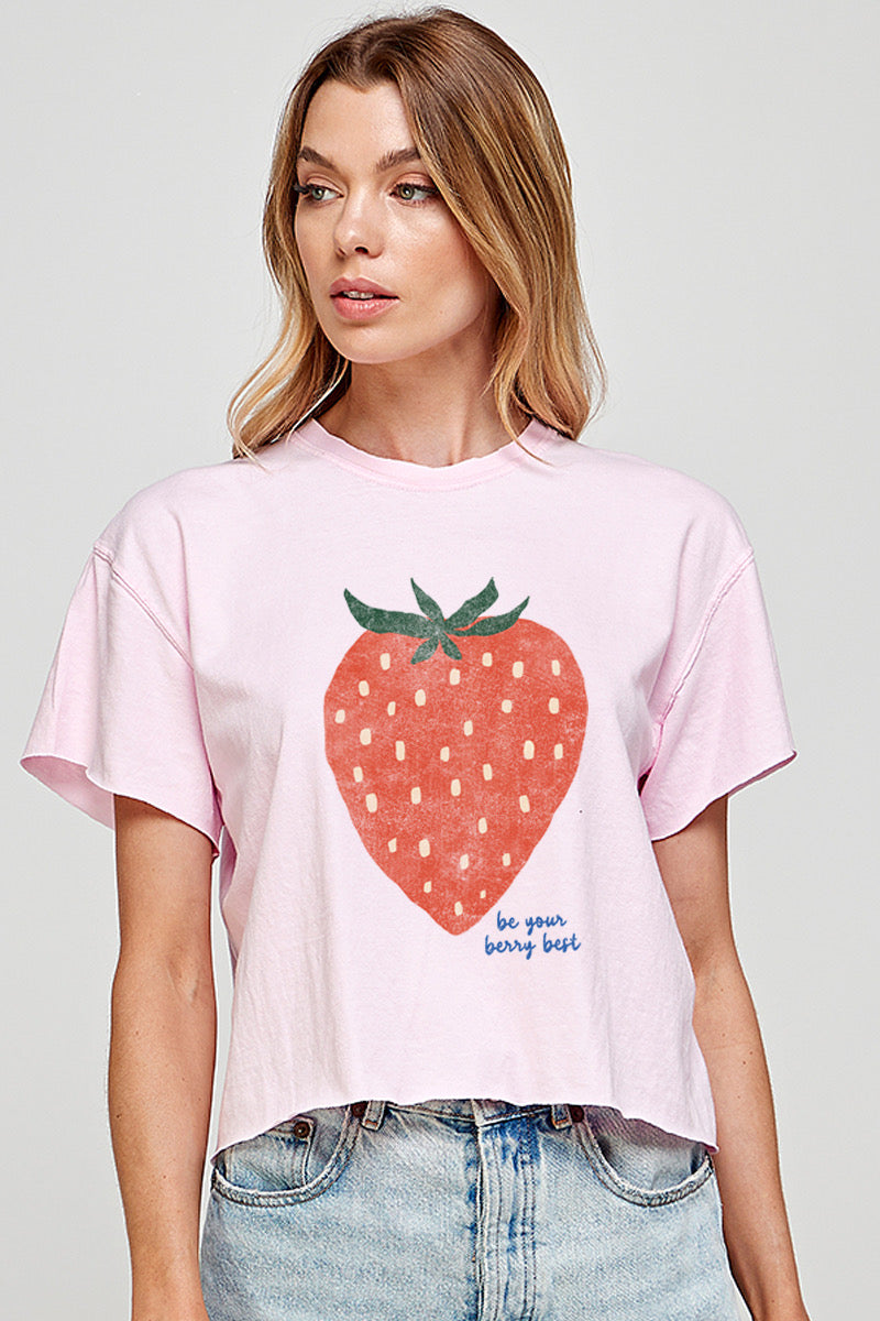 2866-CROP Be Your Berry Best Graphic Tee