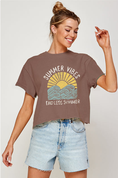 2858-CROP Summer Vibes Graphic Tee