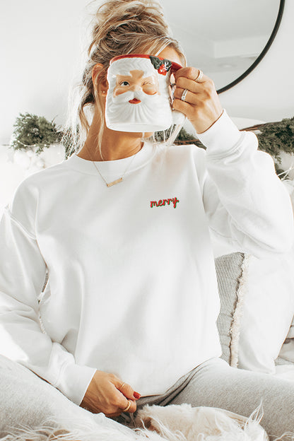 2399-SS Merry Embroidered Sweatshirt