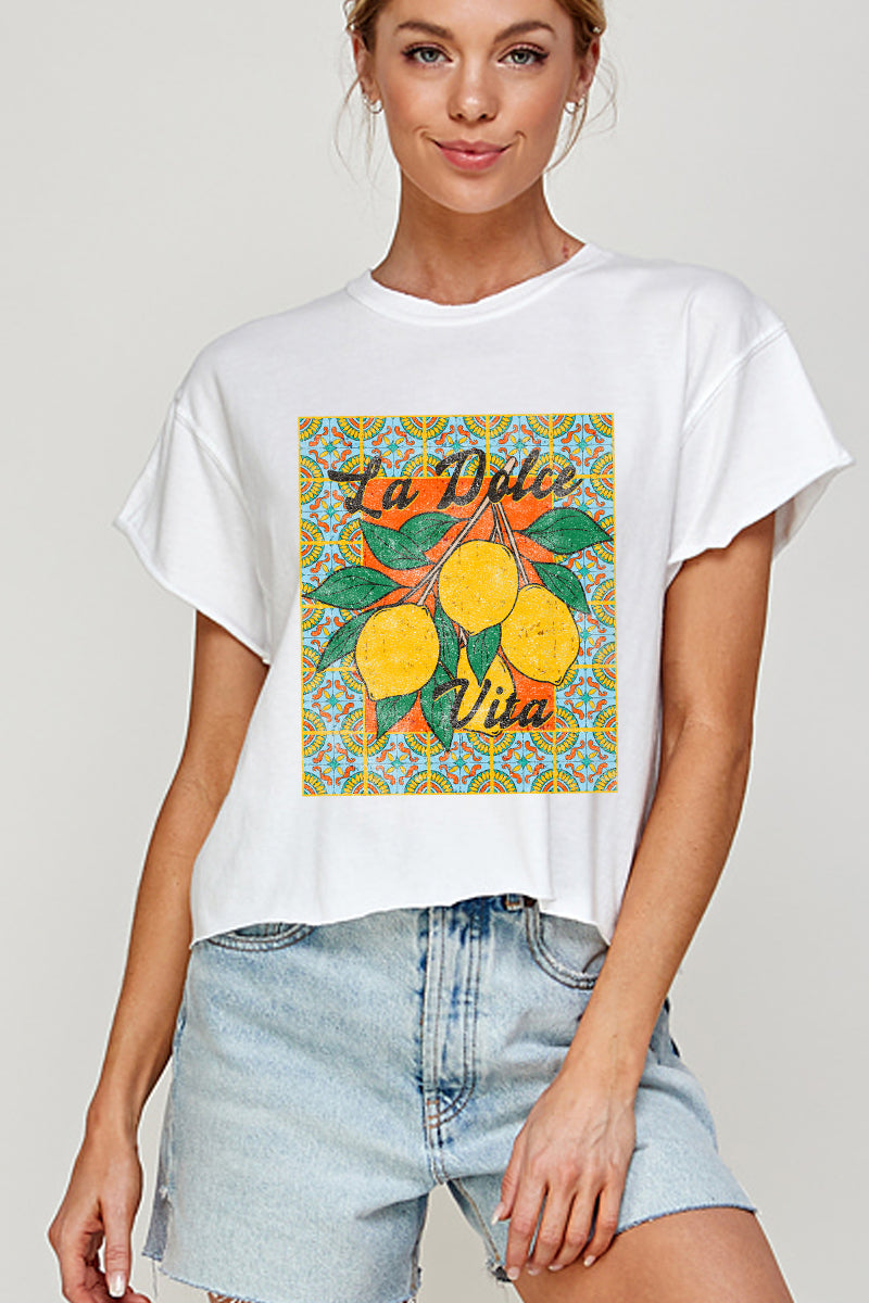 2669-CROP La Dolce Vita Graphic Tee