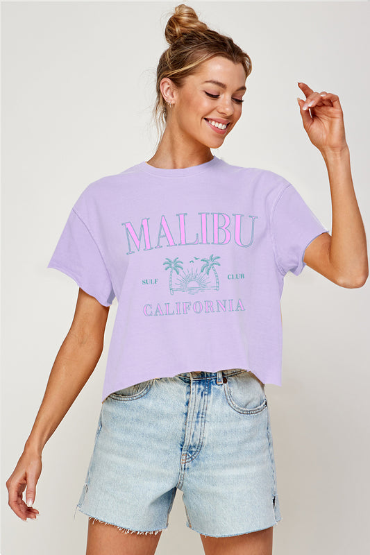 1359-CROP Malibu Graphic Tee